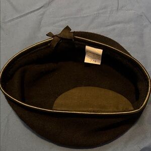 Black 100% Wool Military Beret